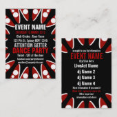 EVENT PARTY Red White Black Mini Flyers Visitekaartje (Voorkant / Achterkant)