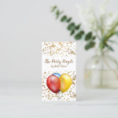 Event Planner Balloons Confetti Visitekaartje (Staand voorkant)