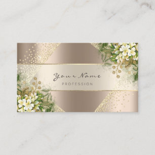 Event Planner Beauty Blogger Blush Gold Floral Visitekaartje