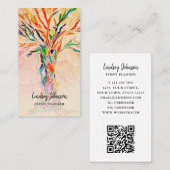 Event Planner Colorful QR Code Beige Visitekaartje (Voorkant / Achterkant)