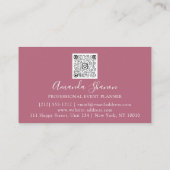 Event Planner Drift Rozen QR Code Logo Floral Visitekaartje (Achterkant)