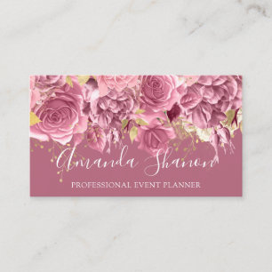 Event Planner Drift Rozen QR Code Logo Floral Visitekaartje