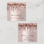 Event Planner Drip Social Media Roos Makeup Vierkante Visitekaartje (Voorkant / Achterkant)