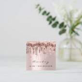 Event Planner Drip Social Media Roos Makeup Vierkante Visitekaartje (Staand voorkant)