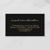 Event Planner | Elegant Faux Glitter Gold Visitekaartje (Achterkant)