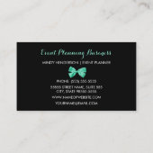 Event Planner  Giraffe Print Mint Green Bow Visitekaartje (Achterkant)