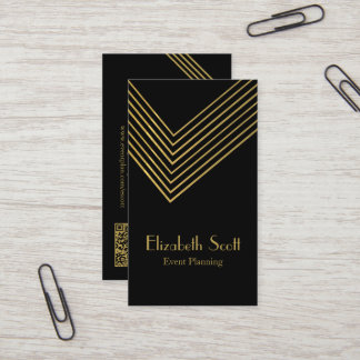 Event Planner Gold Chevron Design Visitekaartje