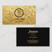 Event Planner Gold Sequins/Black Visitekaartjes (Voorkant / Achterkant)
