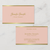 Event Planner Modern Elegant Hand Script Pink Gold Visitekaartje (Voorkant / Achterkant)