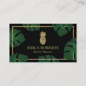 Event Planner Modern Gold Pineappel Visitekaartje (Voorkant)