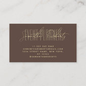 Event planner modern typography script brown visitekaartje (Achterkant)