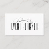 Event Planner Modern Typography Script Visitekaartje (Voorkant)