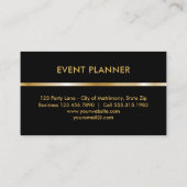 Event Planner | Monogram Elegant Gold Black Visitekaartje (Achterkant)