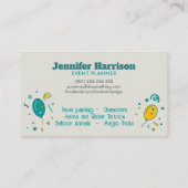 Event Planner - Party Elements Illustratie Visitekaartje (Achterkant)