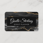 Event Planner QR Code Black Gold Visitekaartje (Voorkant)