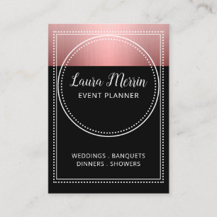 Event Planner Roos Gold Metallic op zwart Visitekaartje