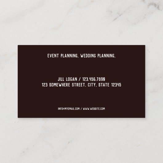 Event Planner Visitekaartje (Achterkant)