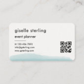 Event Planner Watercolor QR Code Visitekaartje (Achterkant)