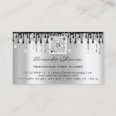 Event Planner Wedding Gray Blue Drids Logo QRCode Visitekaartje (Achterkant)