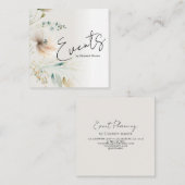 Event Planning Modern Boho Vierkante Visitekaartje (Voorkant / Achterkant)