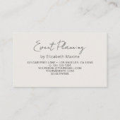 Event Planning Modern Boho Visitekaartje (Achterkant)