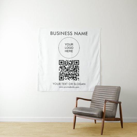 Event Seminar Party Logo Tekst QR Code Sjabloon Wandkleed (In situ)