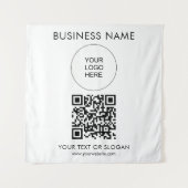 Event Seminar Party Logo Tekst QR Code Sjabloon Wandkleed (Voorkant)