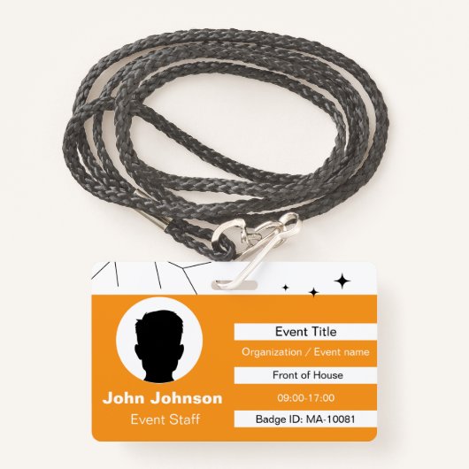 Event Staff Badge (Voorkant met draagriem)