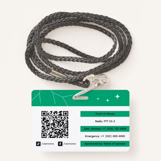 Event Staff Badge (Achterkant met draagriem)