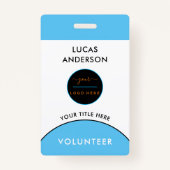 Event Staff Modern Name Badge Custom Logo Black (Voorkant)