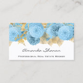 Event Wedding Planner Blue Floral QR CODE Visitekaartje (Voorkant)