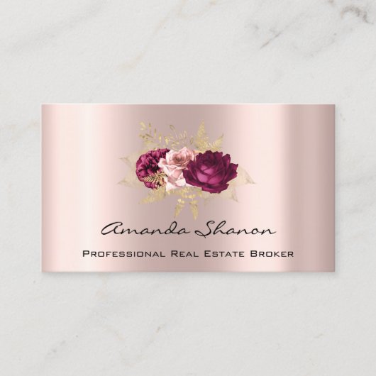 Event Wedding Planner Florals Roos Marsala QR Code Visitekaartje (Voorkant)