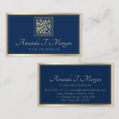 Event Wedding Planner Gold Lijst Mode Blue Navy Visitekaartje (Voorkant / Achterkant)