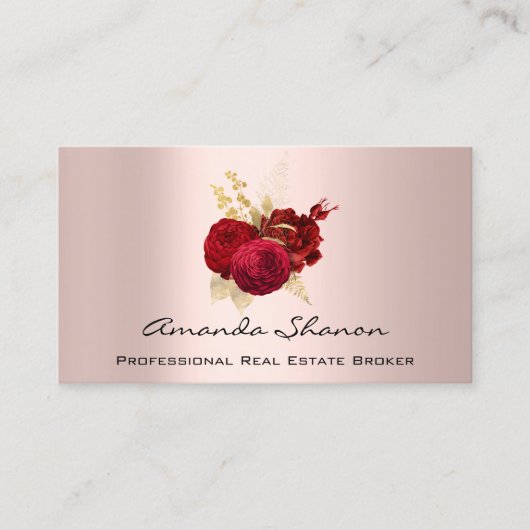 Event Wedding Planner Red Gold Rozen Logo QR CODE Visitekaartje (Voorkant)