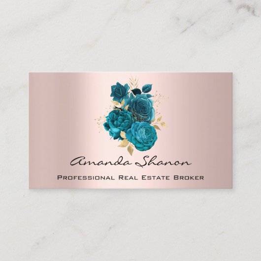 Event Wedding PlannerTeal Gold Rozen Logo QR CODE Visitekaartje (Voorkant)