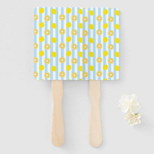 ÉVENTAIL レモン(ストライプ)  ハンドファン (Devant et derrière)