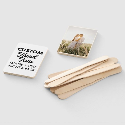 Éventail 10 x Rectangle Ecru Fans De Mariage Personnalisés (Non-assemblé)