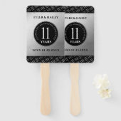 Éventail 11ème anniversaire de Mariage en acier (Devant et derrière)