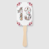 Éventail 13e anniversaire Photo Collage Rose Fleur Fille Bl (Devant)