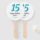 Éventail 15e anniversaire quiencenera ajouter date année te (Devant et derrière)