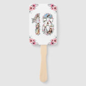 Éventail 18e anniversaire Photo Collage Rose Fleur Fille Bl (Devant)