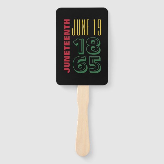 Éventail 19 juin 1865 Typographie Histoire noire (Devant)