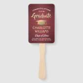 Éventail 1 Diplôme photo Brossé Bourgogne Rouge Or Blanc (Devant)