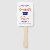 Éventail 1 Diplôme photo Elégant Moderne Orange et Bleu (Devant)