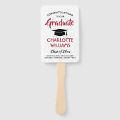 Éventail 1 Diplôme photo moderne rouge noir et blanc (Devant)