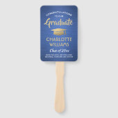 Éventail 1 Photo Graduation Élégant Brossé Bleu Or Blanc (Devant)