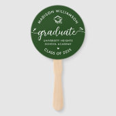 Éventail 1 Photo Green Graduation Modern Script Hearts Casq (Devant)