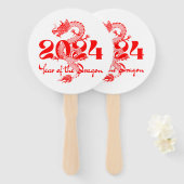 Éventail 2024 Année du Nouvel An chinois du Dragon (Devant et derrière)
