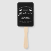 Éventail 2024 Photo personnalisée Black White Graduation (Devant)