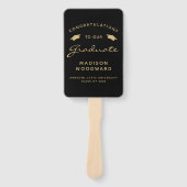 Éventail 2025 Photo personnalisée Black Gold Graduation (Devant)